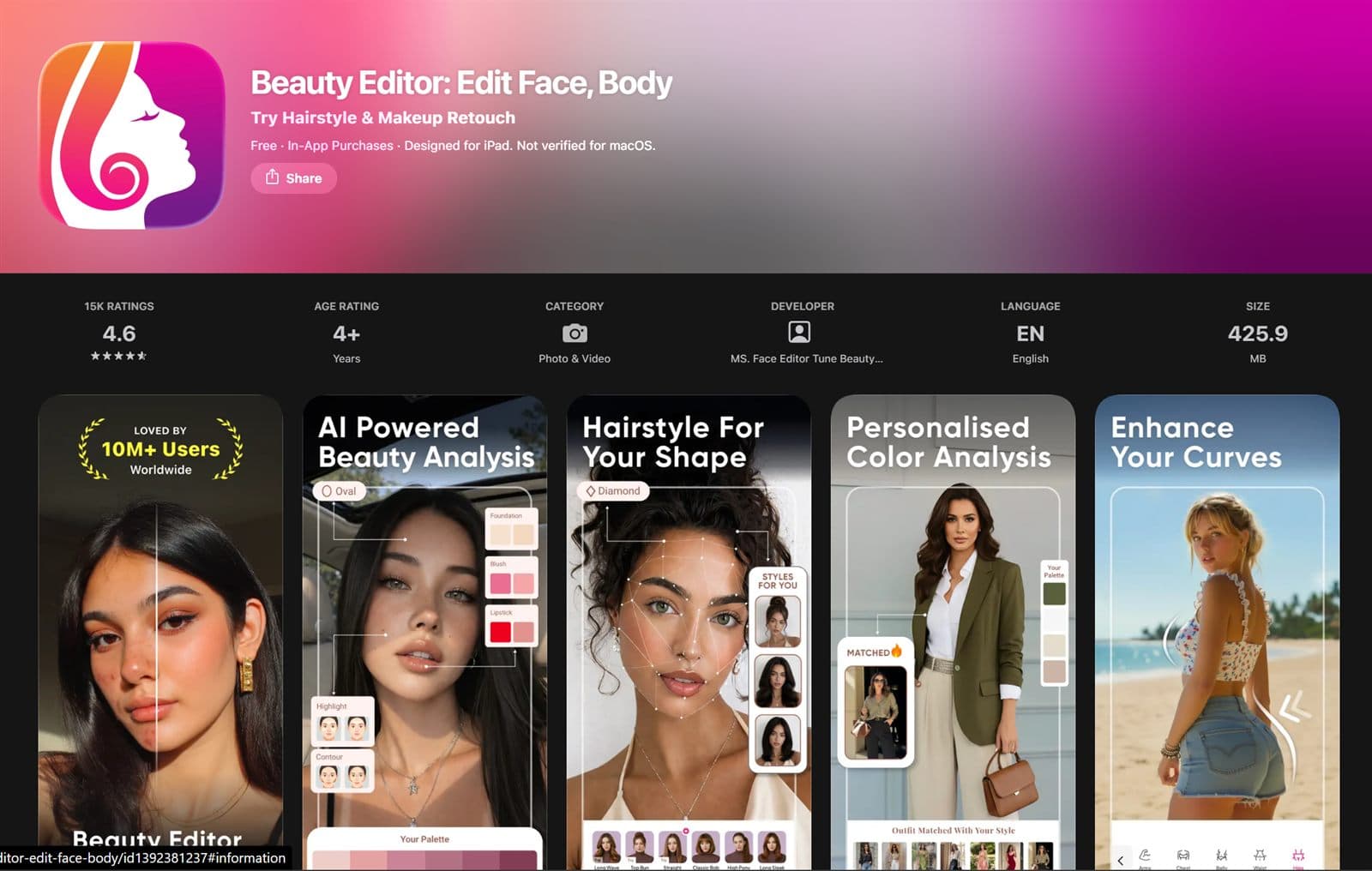 Beauty Editor: Edit Face, Body